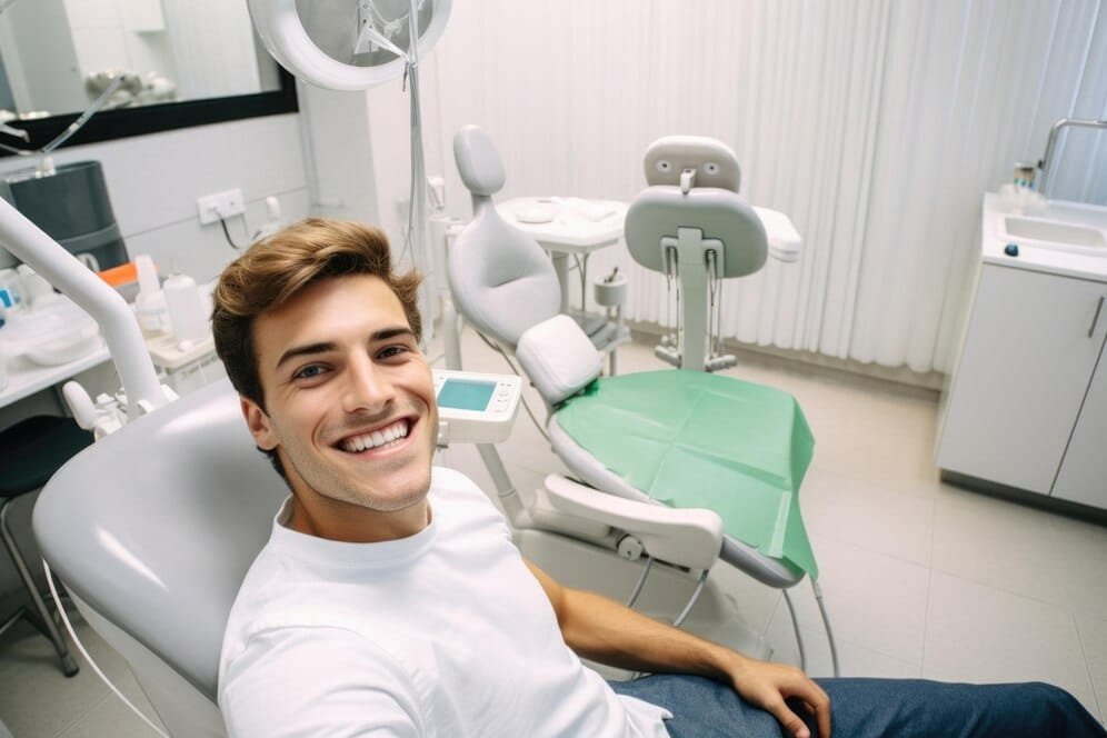 young man happy surprised expression dentist clinic 1194 588893