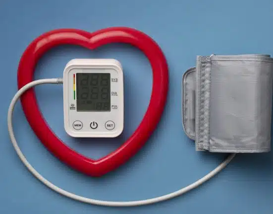 top view tensiometer checking blood pressure